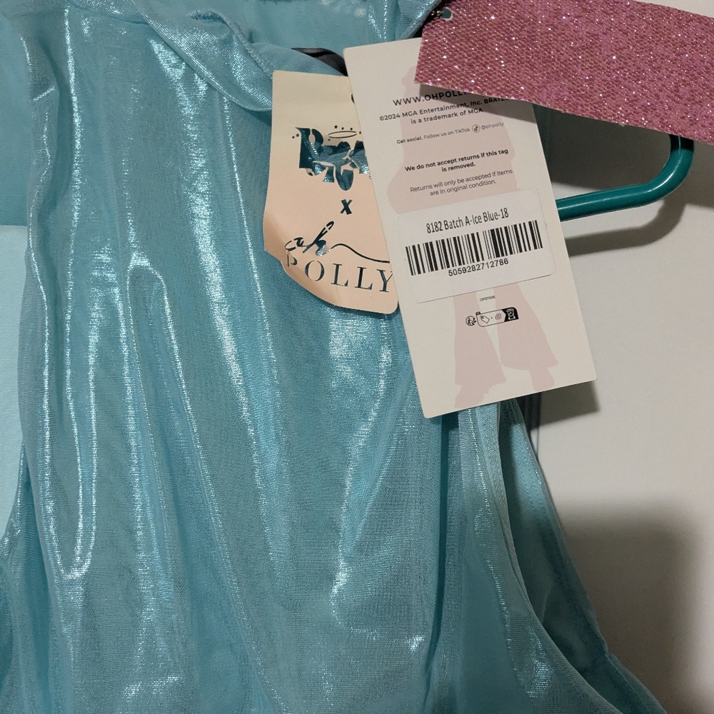 Oh Polly Metallic Light Blue Pant Set